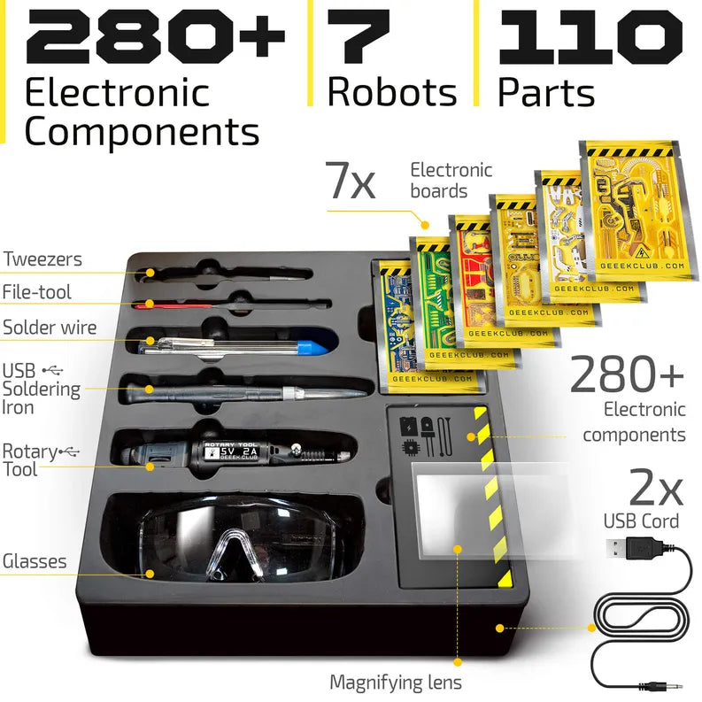 Voodoo Robots Full Set of 7 - Circuit Board Kit + Tools