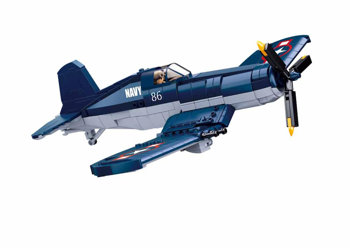 WWII F4U Corsair Fighter Plane Brick Kit (550 pcs)