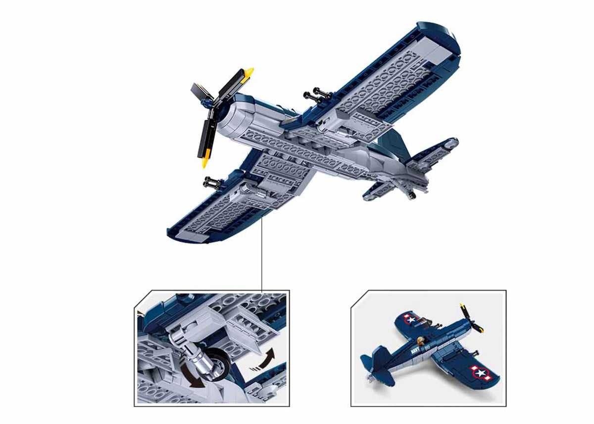 WWII F4U Corsair Fighter Plane Brick Kit (550 pcs)