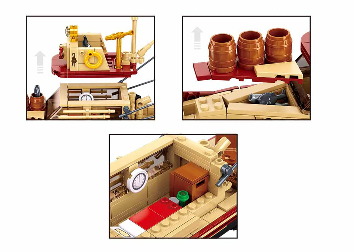 Great Shark Ship Building Brick Kit (592 pcs)