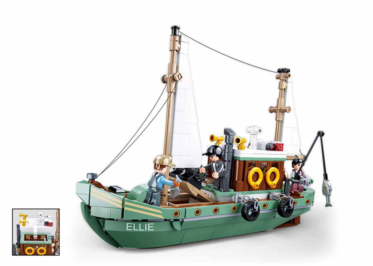Fishing Sail Boat Building Brick Kit (610 pcs)
