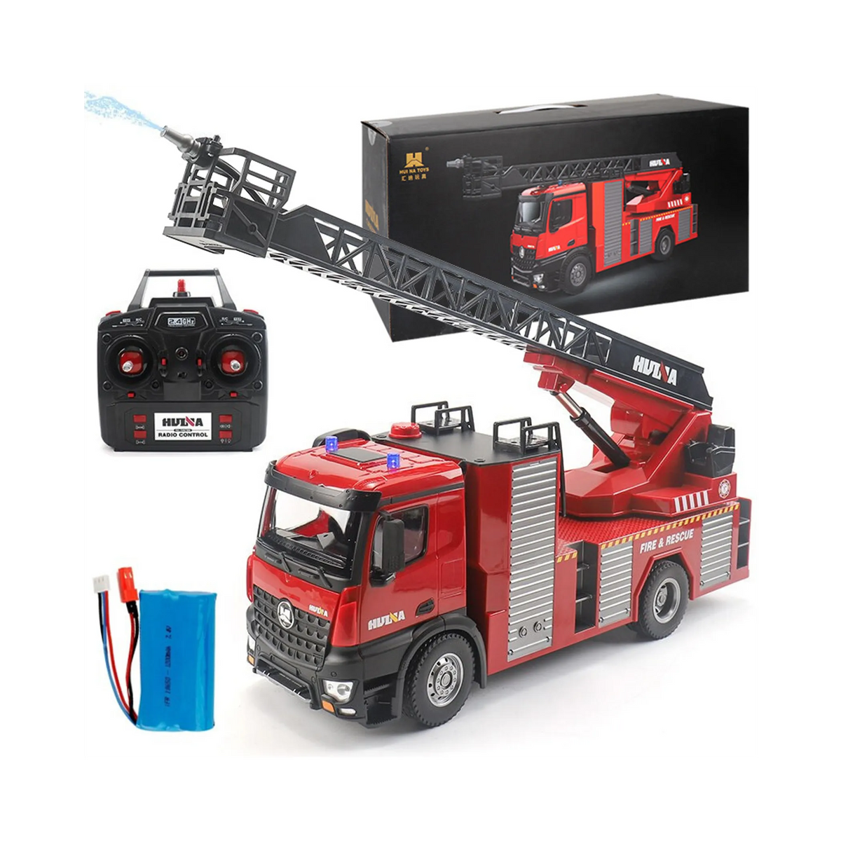 RC Fire Truck That Sprays Water (1:14 Scale)