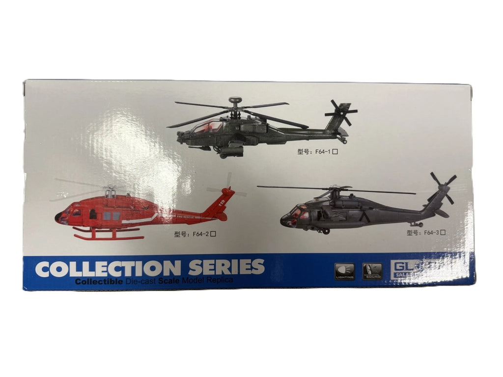 1:72 Die-Cast AH-64 Apache Helicopter Model