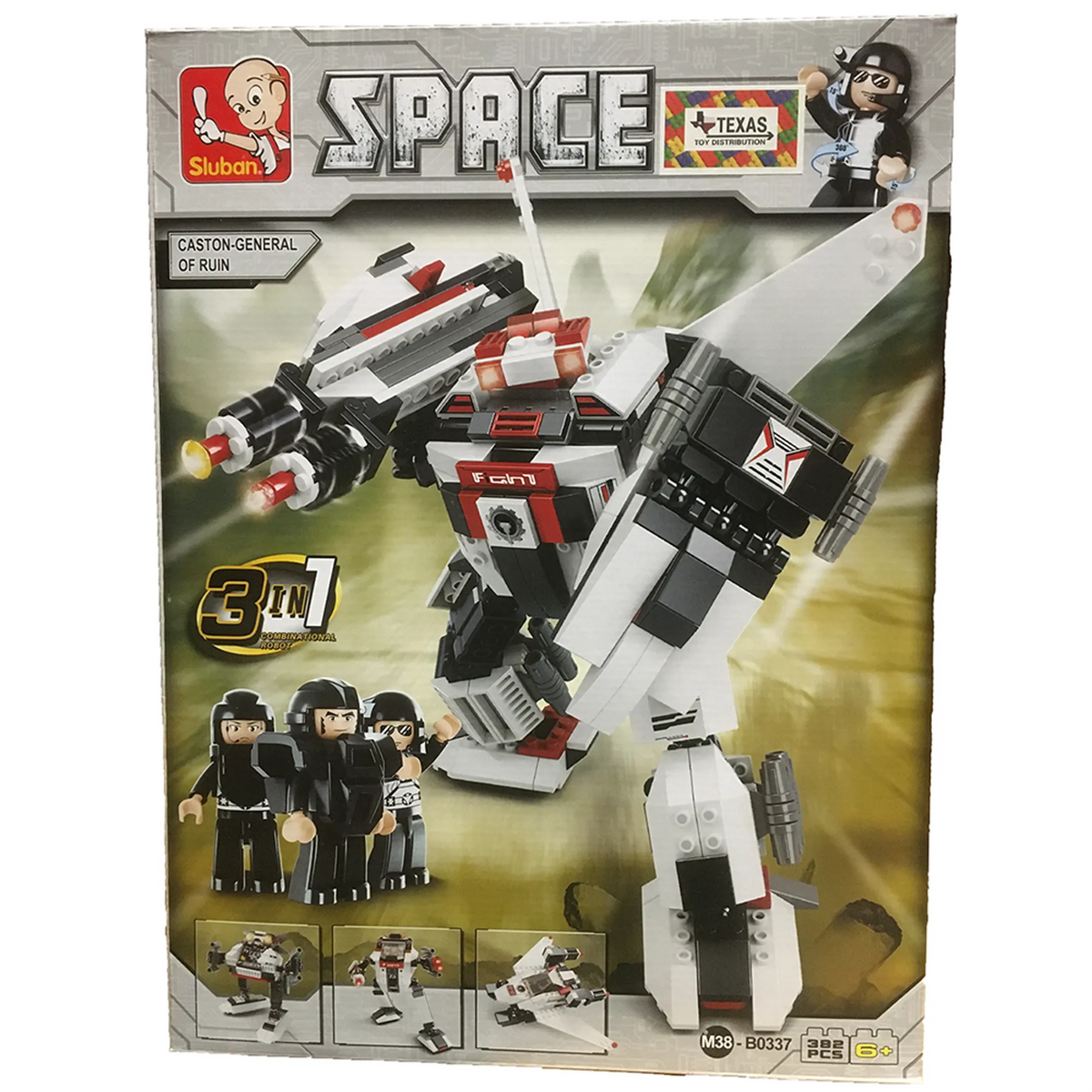 Space 3-in-1 Fighter Caston Brick Kit (313 pcs)