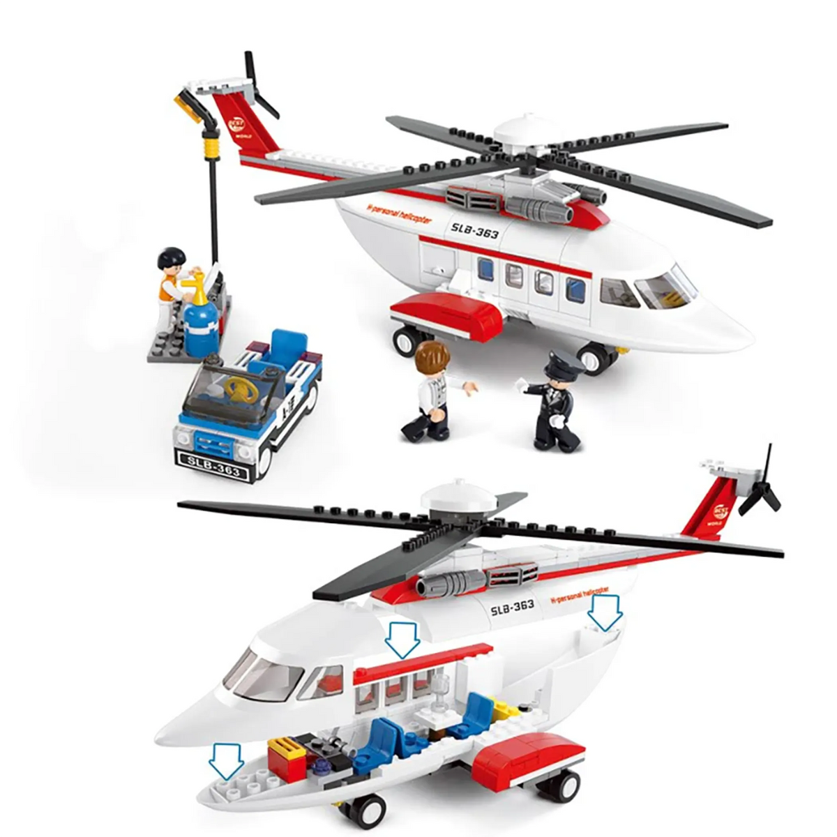 Personal Helicopter Brick Kit with Fuel Station (259 pcs)