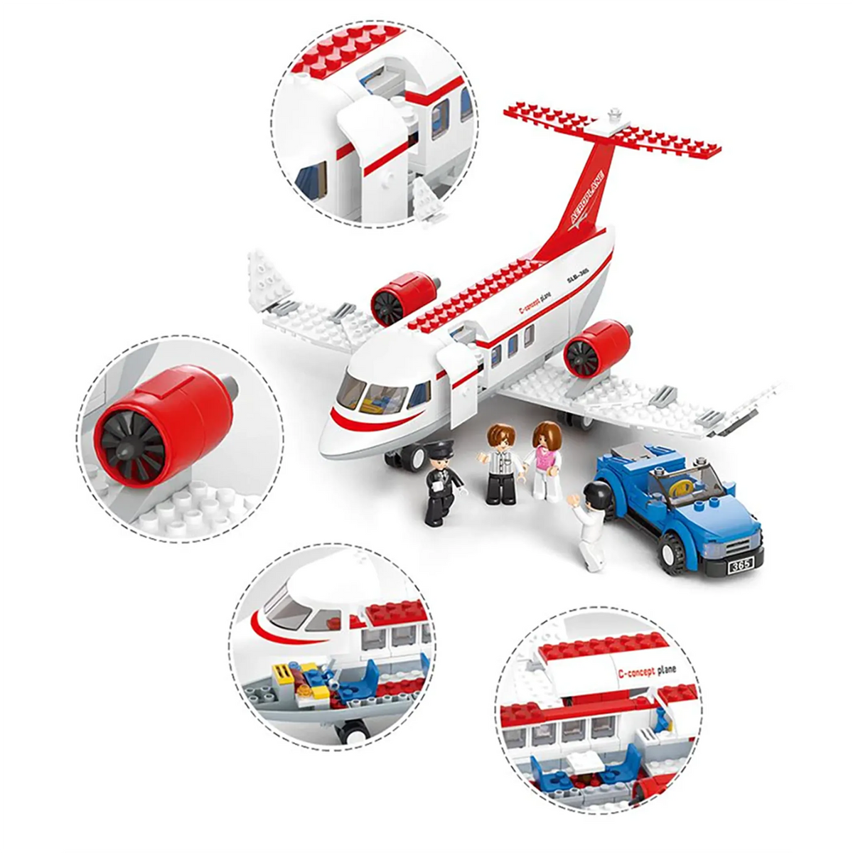 Aviation C-Concept Plane Building Brick Kit (275 pcs)