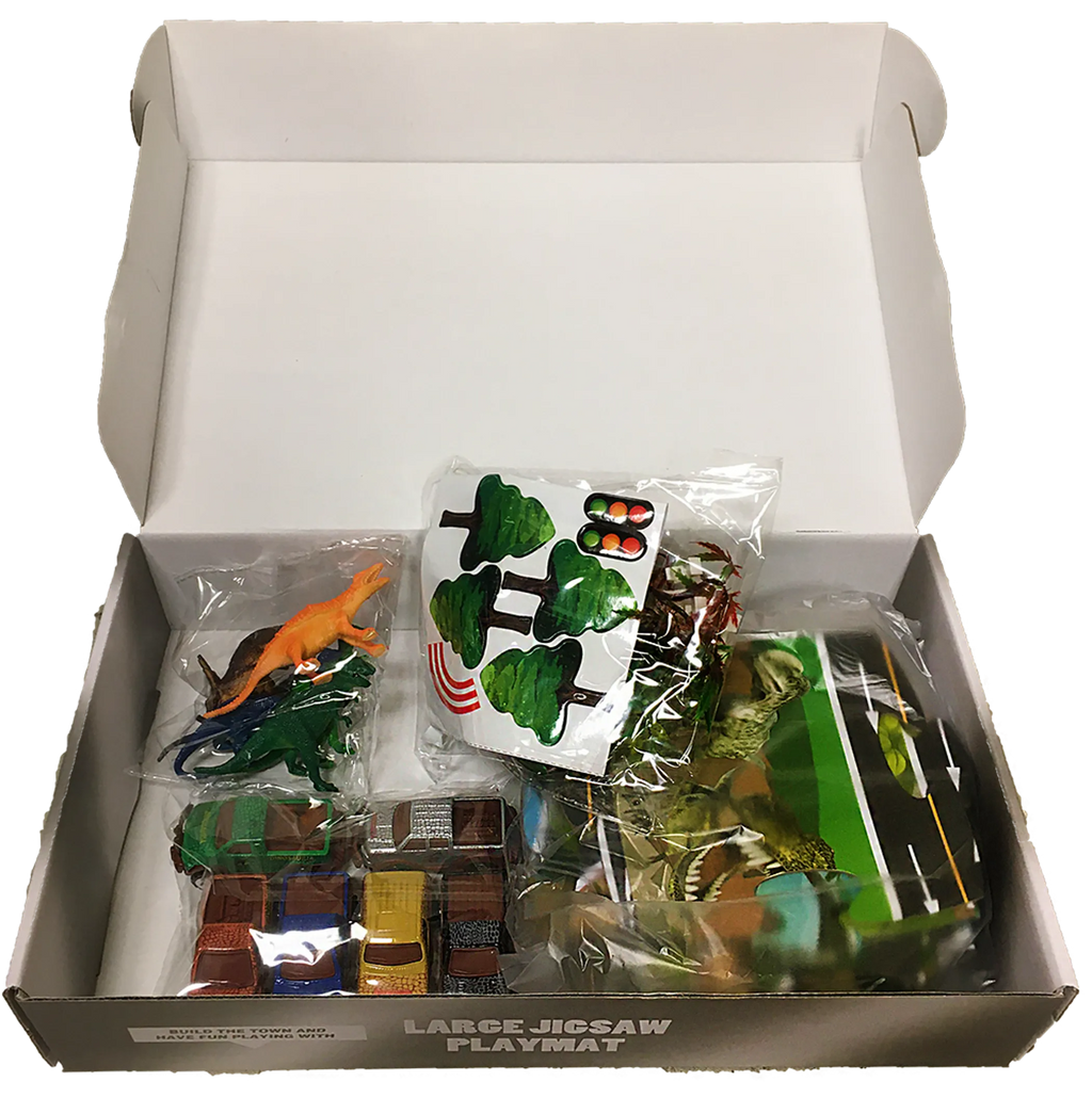 Dinosaur Road Map Floor Puzzle Set