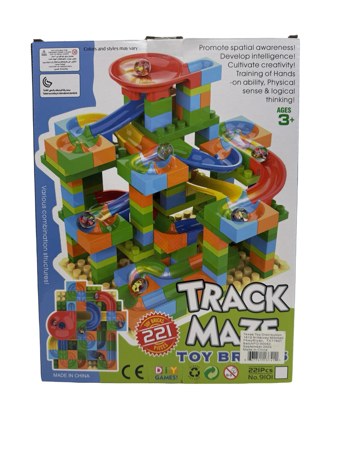 Toy Brick Marble Track Maze (221 pcs)