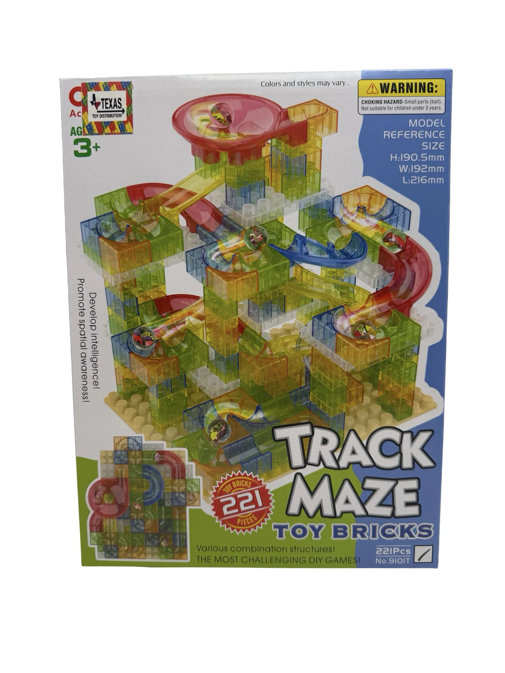 Toy Brick Marble Track Maze (221 pcs)
