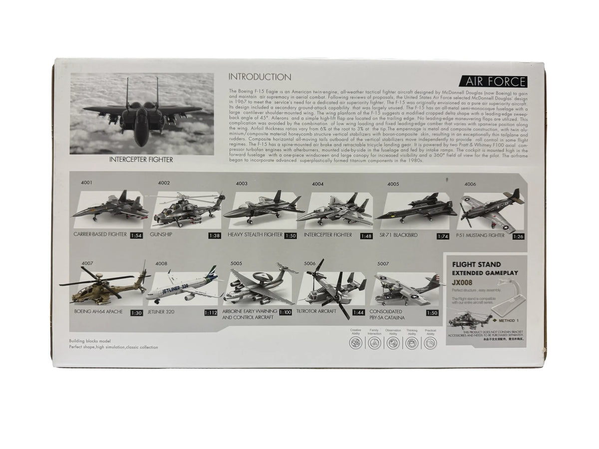 F-15 Interceptor Fighter Jet Building Brick Set (223 pcs)
