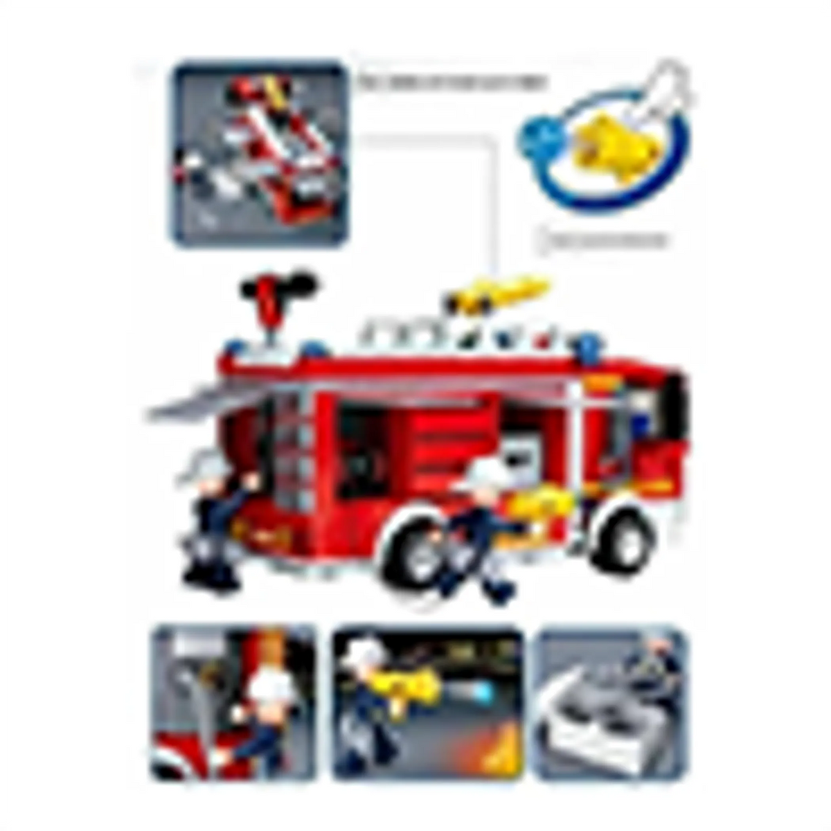 Fire Truck Water-Tank Building Brick Kit (343 pcs) - view 5