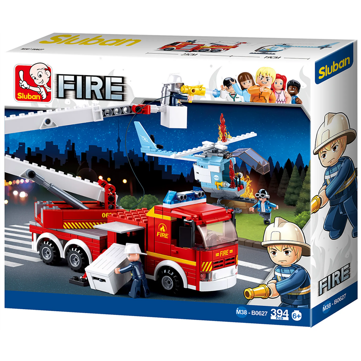 Fire Truck with Cherry Picker & Helicopter Kit (394 pcs)