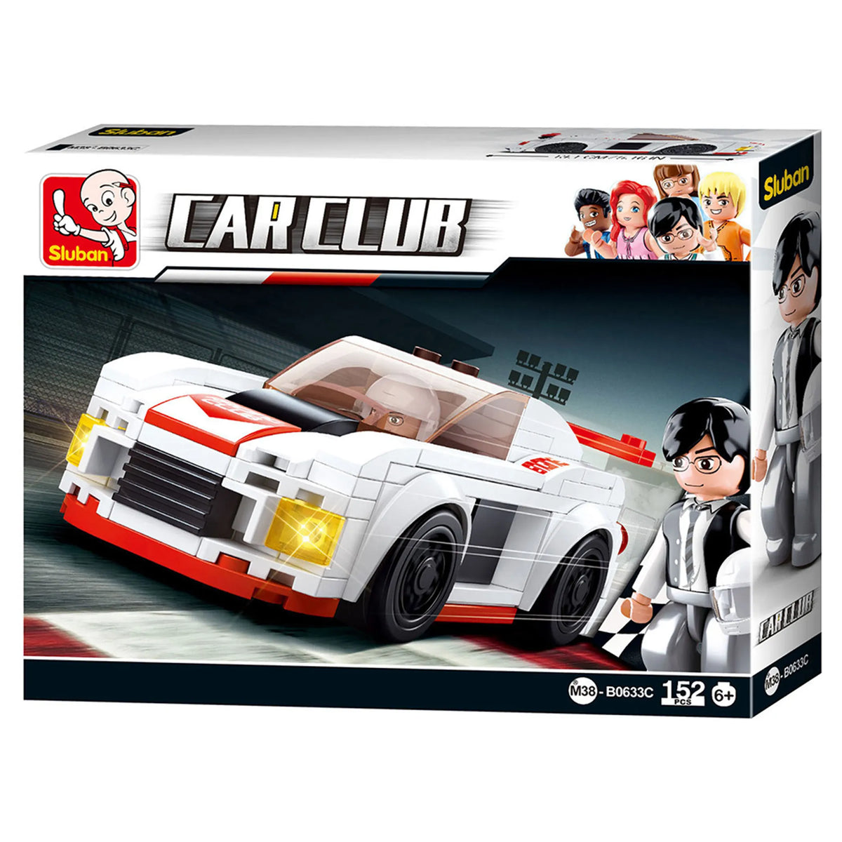 Car Club Knight Race Car Brick Kit (152 pcs)