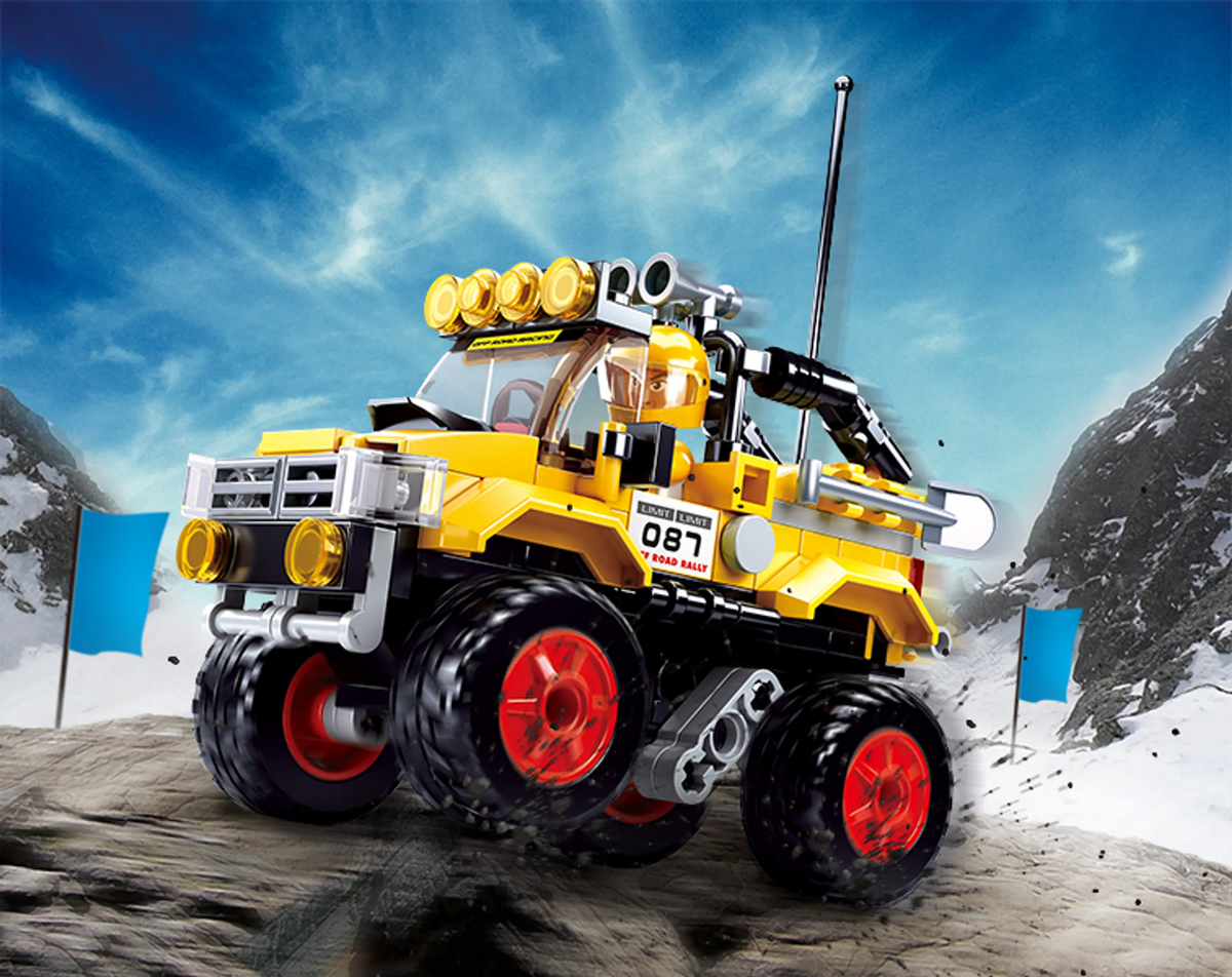 Car Club Off-Road Yellow Jeep Brick Kit (149 pcs)