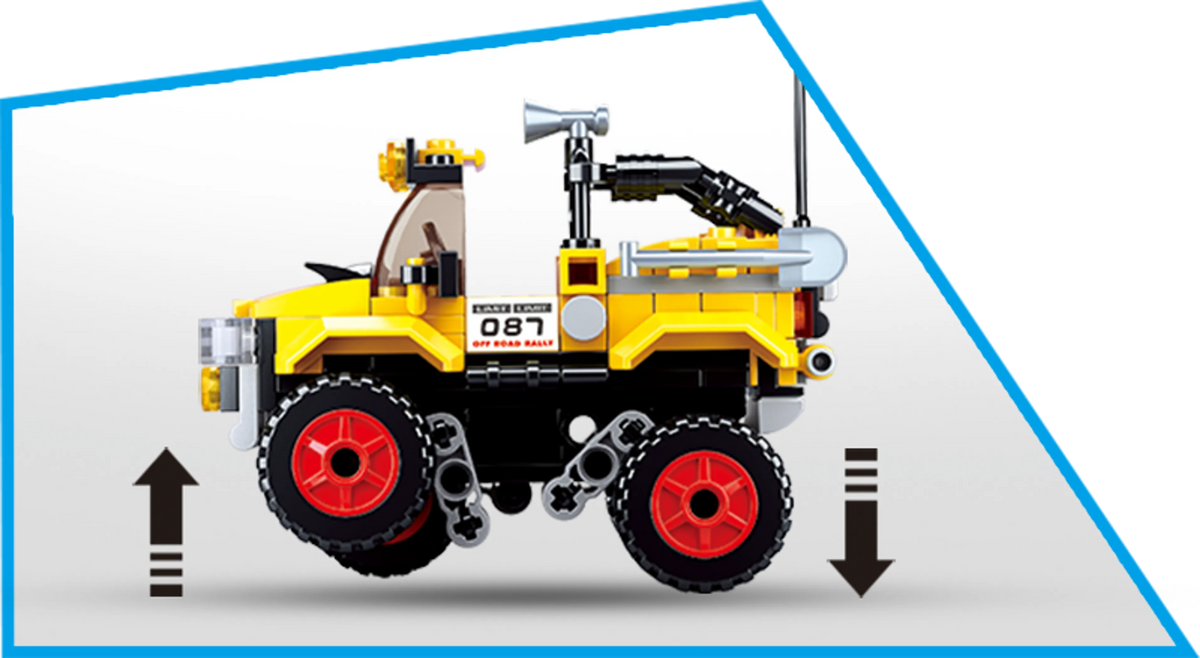 Car Club Off-Road Yellow Jeep Brick Kit (149 pcs)