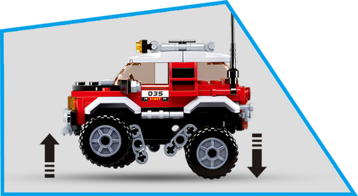 Car Club Offroad Building Brick Kit, Red (145 pcs) - view 5