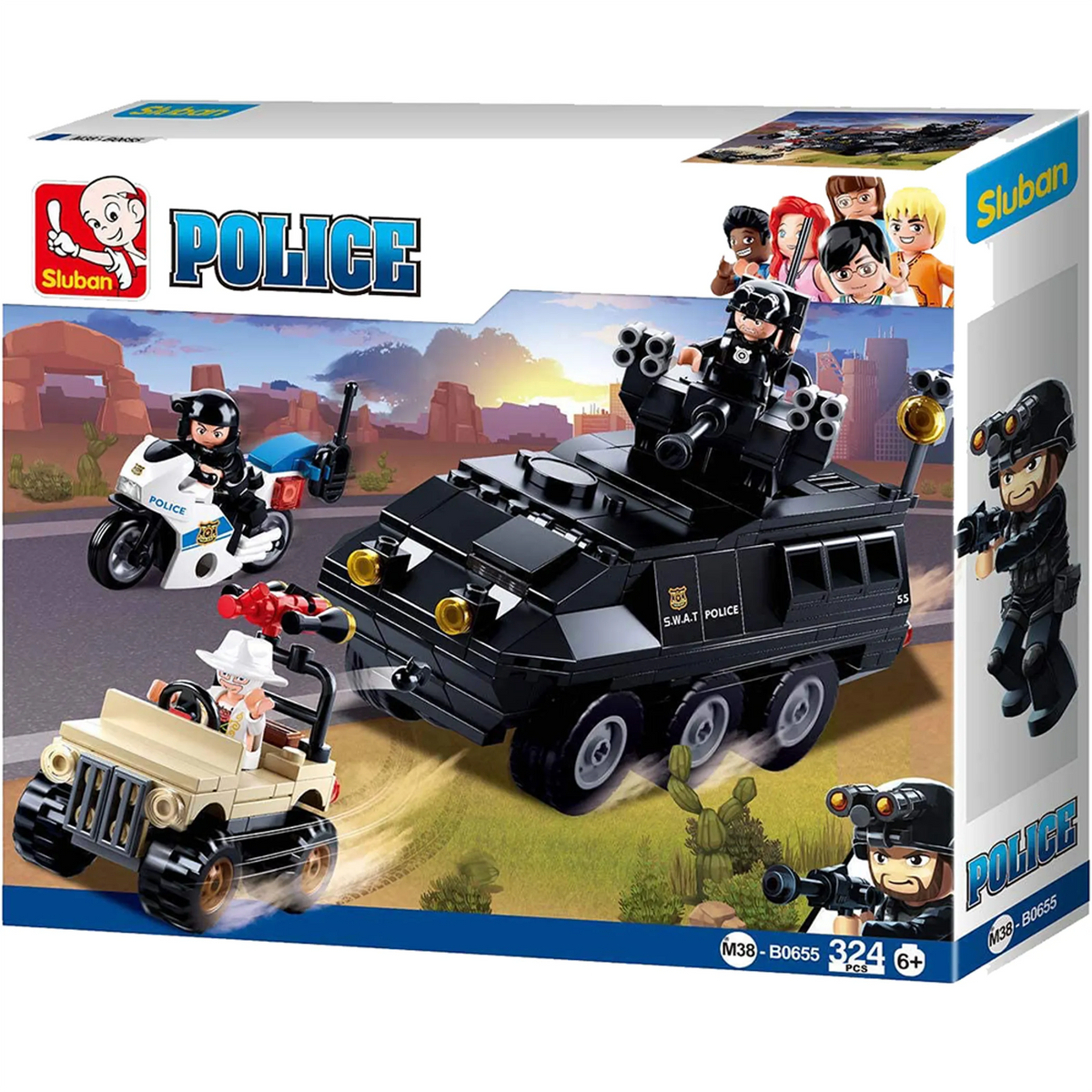 Police Armored Vehicle Brick Building Kit (324 pcs)