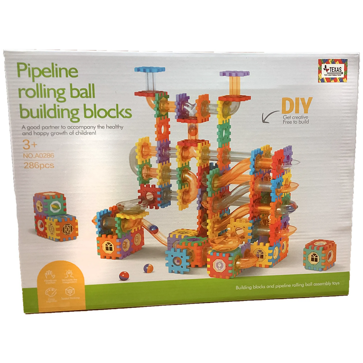 Pipeline Marble Run Building Blocks Set (286 pcs)