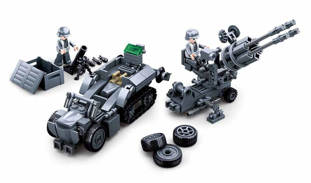 WW2 Army 4-in-1 Armored Vehicle Brick Kit (353 pcs)
