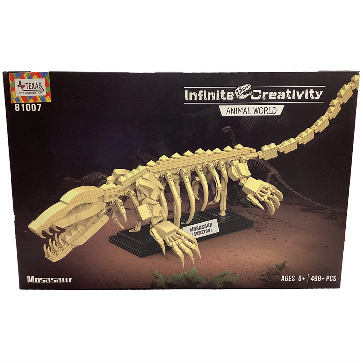 Mosasaur Skeleton Building Brick Kit (498 pcs)