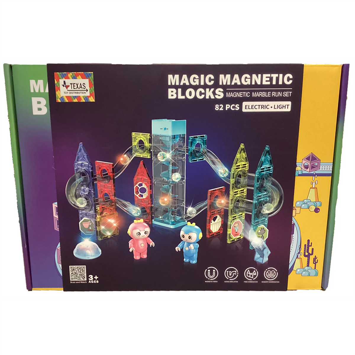 Magnetic Tiles Marble Run with Lights (82 pcs)