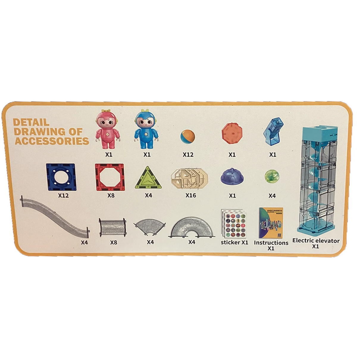 Magnetic Tiles Marble Run with Lights (82 pcs)