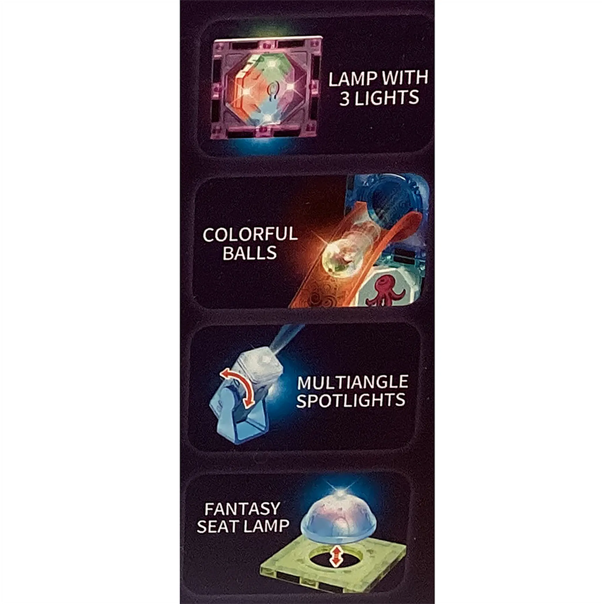 Magnetic Tiles Marble Run with Lights (82 pcs)