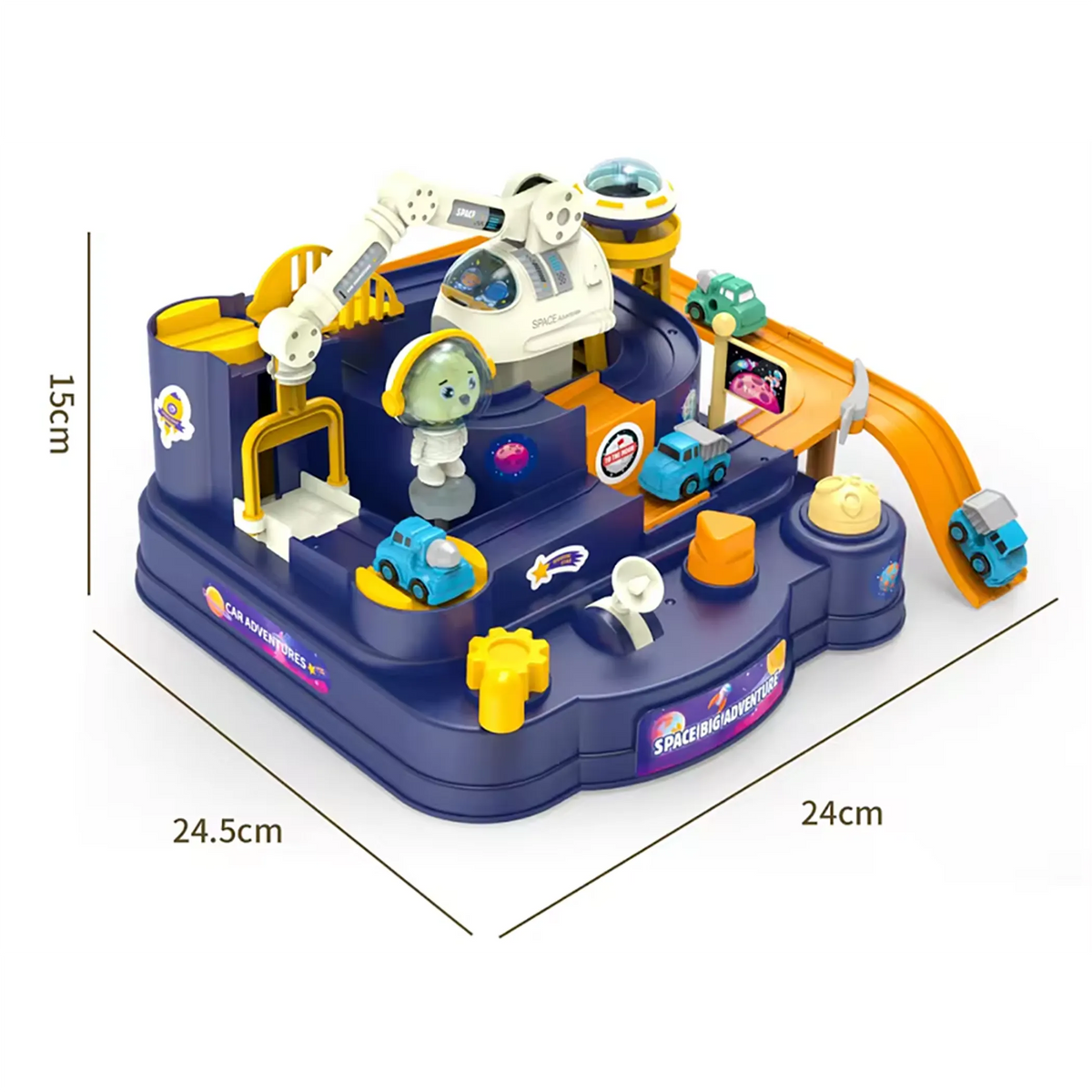 Space Adventure Rail Track Game with 2 Magnetic Cars