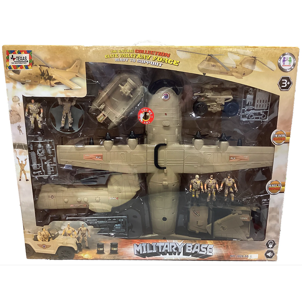 Military Play Set with Transport Plane and Chinook