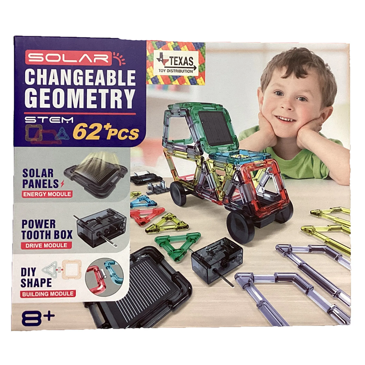 STEM Solar Car Geometry Building Kit (62 pcs)