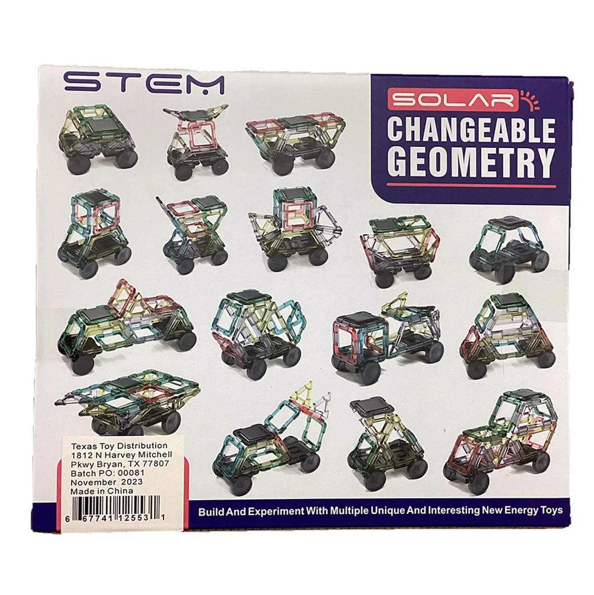 STEM Solar Car Geometry Building Kit (62 pcs)