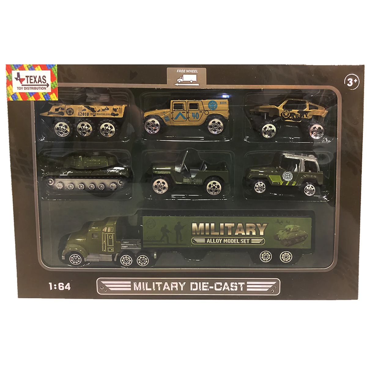1:64 Die-Cast Military Vehicles Set (7 pcs)