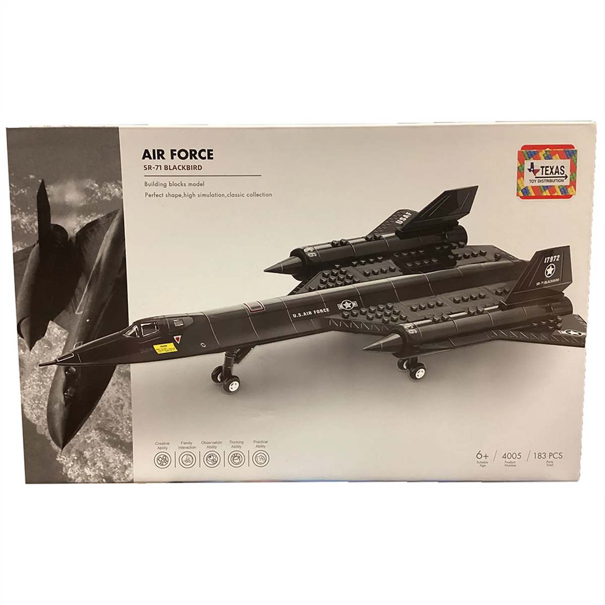 SR-71 Blackbird Jet Building Brick Kit (183 pcs)