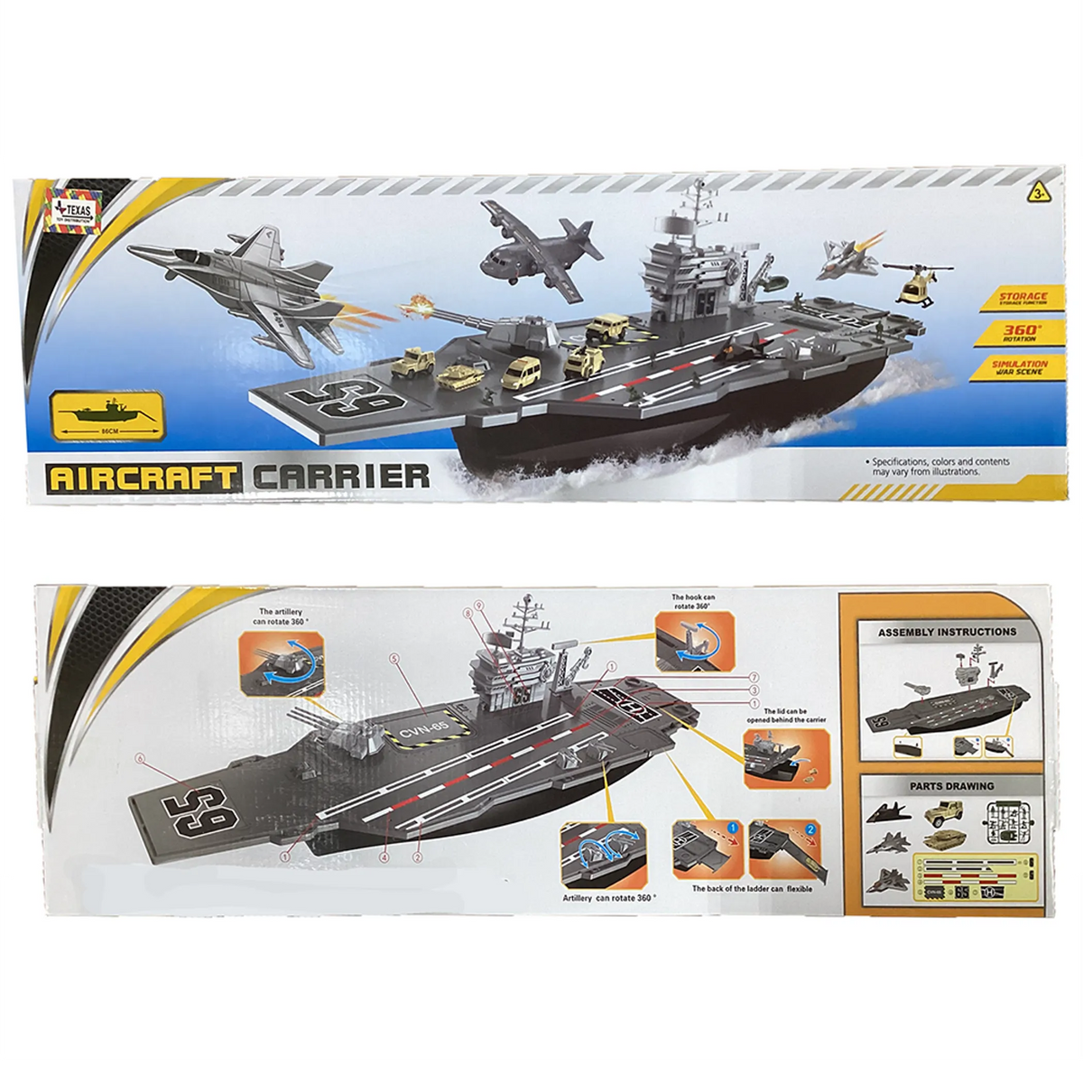 Aircraft Carrier Playset with Vehicles (34 in)