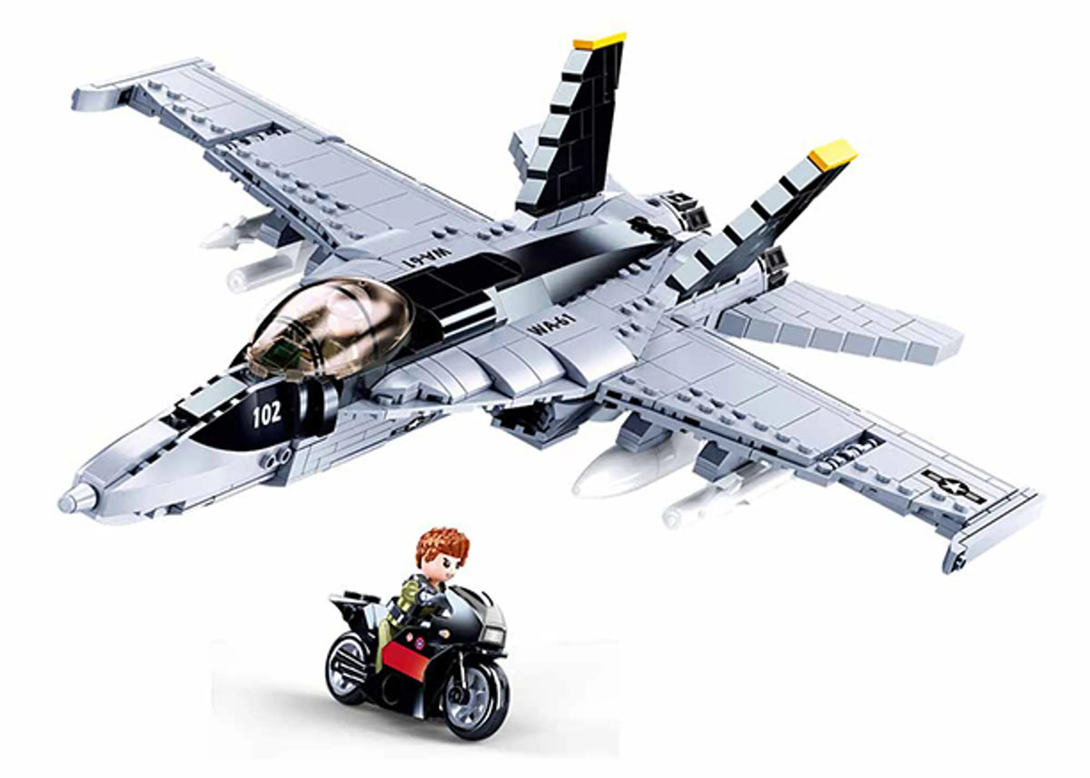 F-18 Hornet Fighter Jet Building Brick Kit (628 pcs)