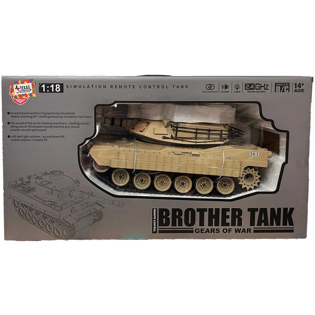 M1A2 Desert Remote Control Tank (1:18 Scale)