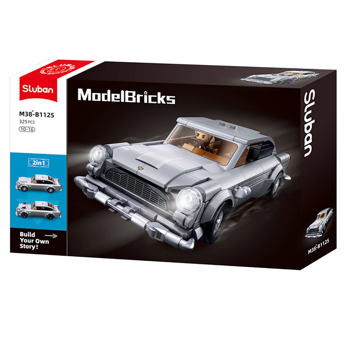 Secret Agent Spy Car Building Brick Kit (325 pcs)