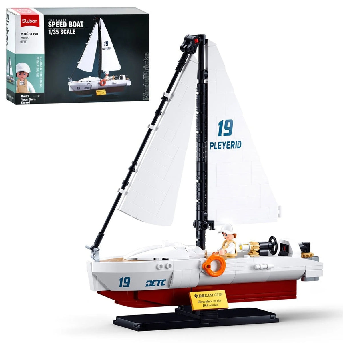 Racing Sailboat Building Brick Kit (248 pcs)