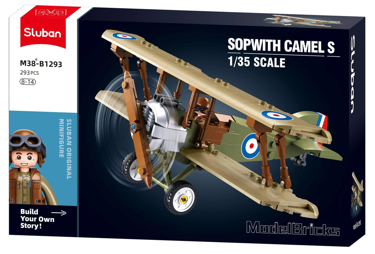 Sopwith Camel Biplane Brick Building Kit (293 pcs)