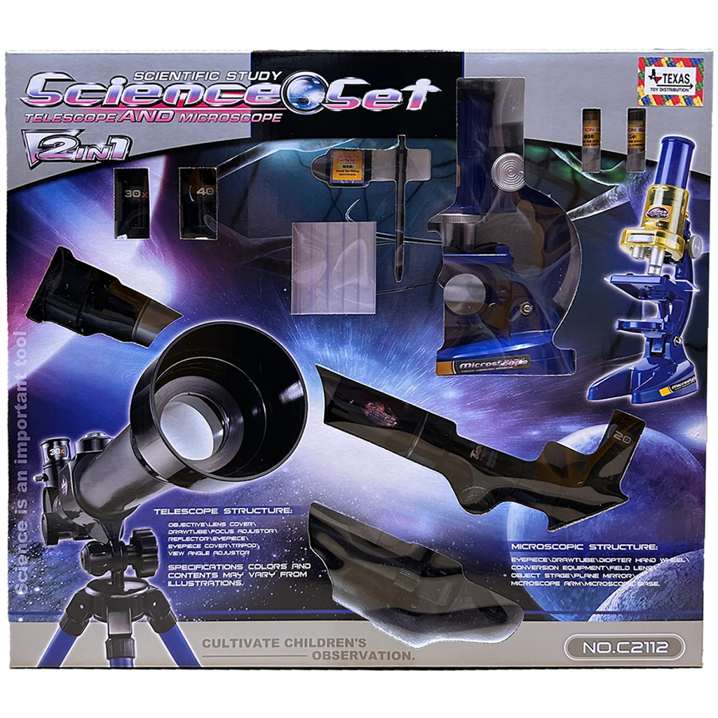 2-in-1 Telescope and Microscope Science Set