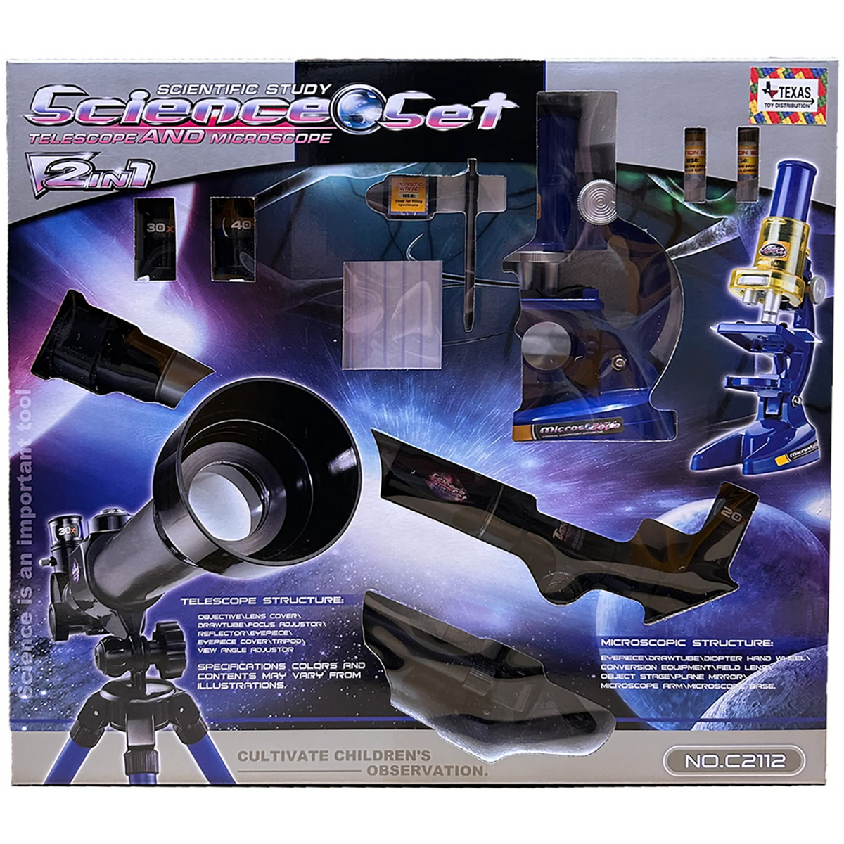 2-in-1 Telescope and Microscope Science Set