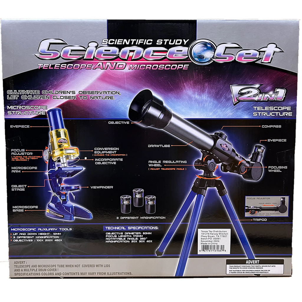 2-in-1 Telescope and Microscope Science Set