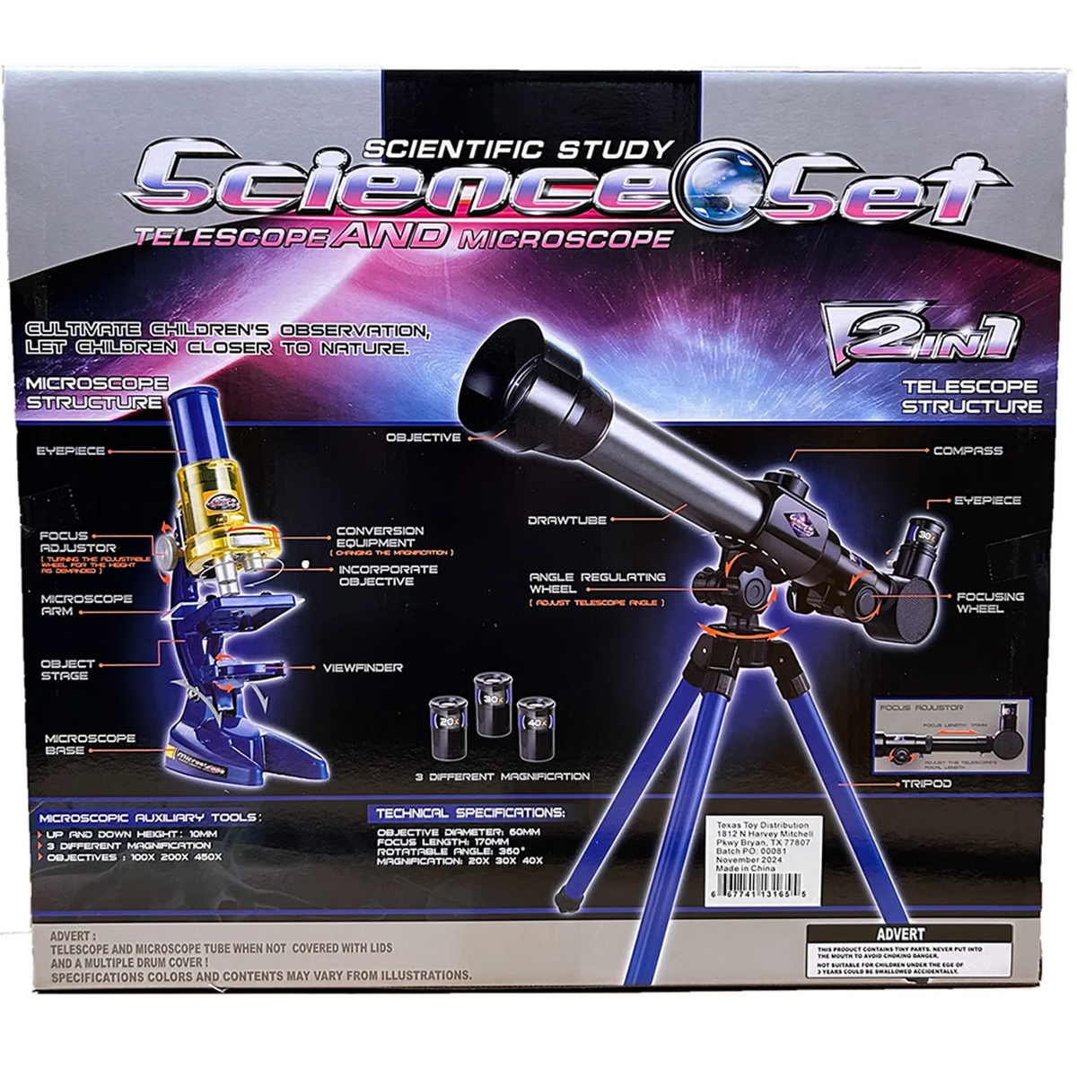 2-in-1 Telescope and Microscope Science Set