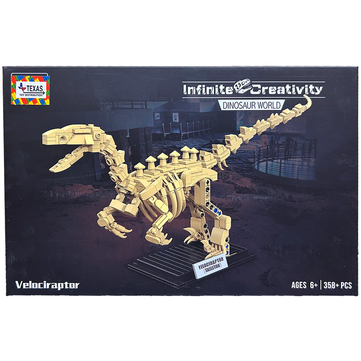 Velociraptor Skeleton Dinosaur Brick Kit (358+ pcs) - view 2