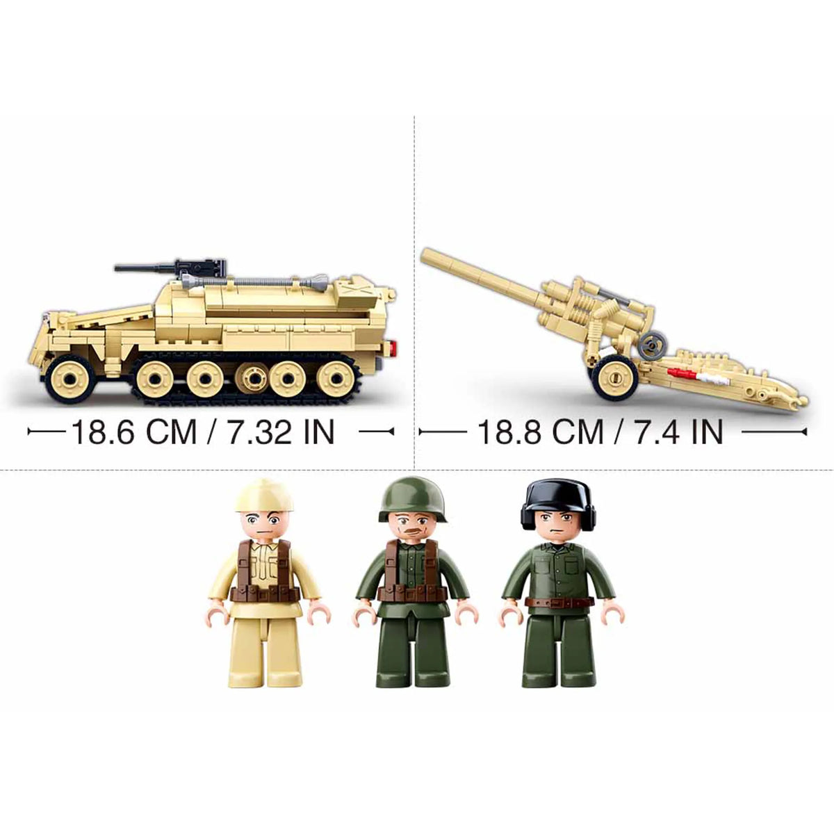 WWII Sd.Kfz. 251 Half-Track K18 Cannon Kit (460 pcs)