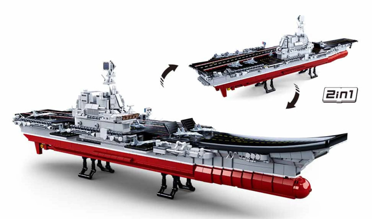 Aircraft Carrier 1:450 Scale Brick Kit (1728 pcs)
