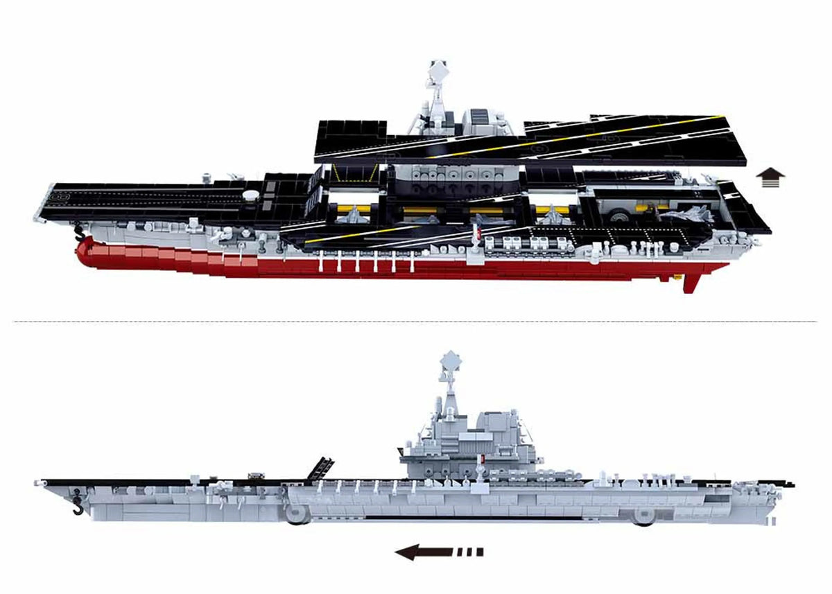 Aircraft Carrier 1:450 Scale Brick Kit (1728 pcs)
