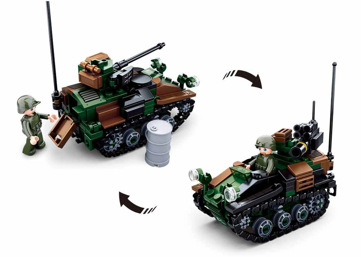 2-in-1 Wiesel Armored Weapons Carrier Brick Kit (245 pcs)