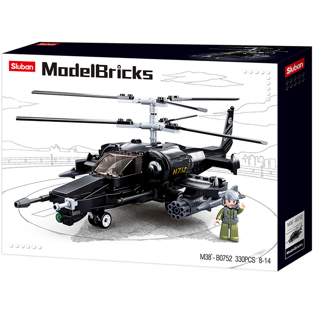 KA-50 Black Shark Helicopter Brick Kit (333 pcs)