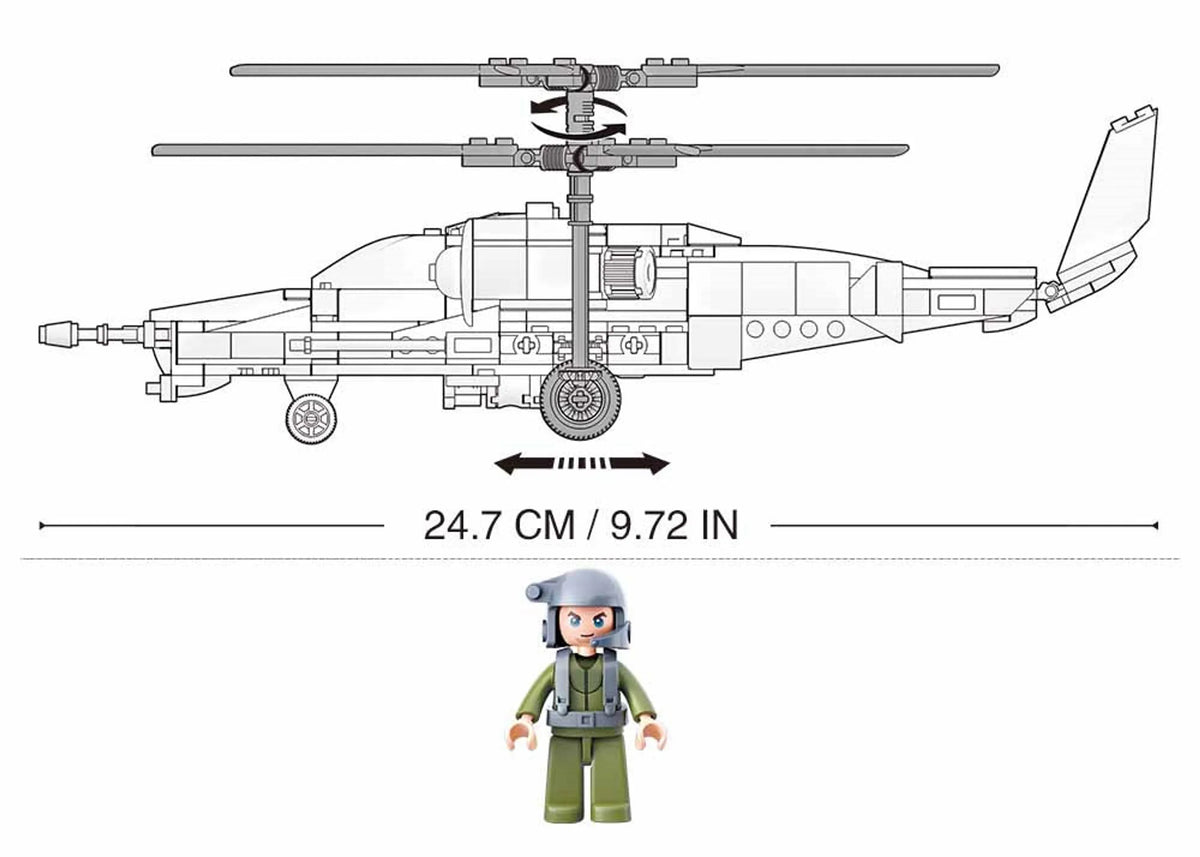 KA-50 Black Shark Helicopter Brick Kit (333 pcs)